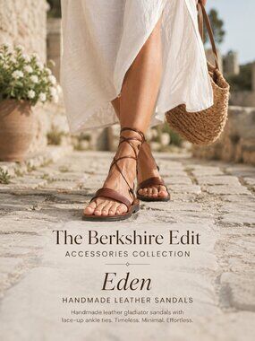 Eden Handmade Brown Leather Lace Up Gladiator Sandals EU37 US 6.5 Resort